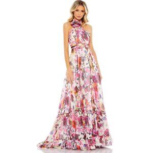 Mac Duggal Floral Maxi Dress - Pink and Purple